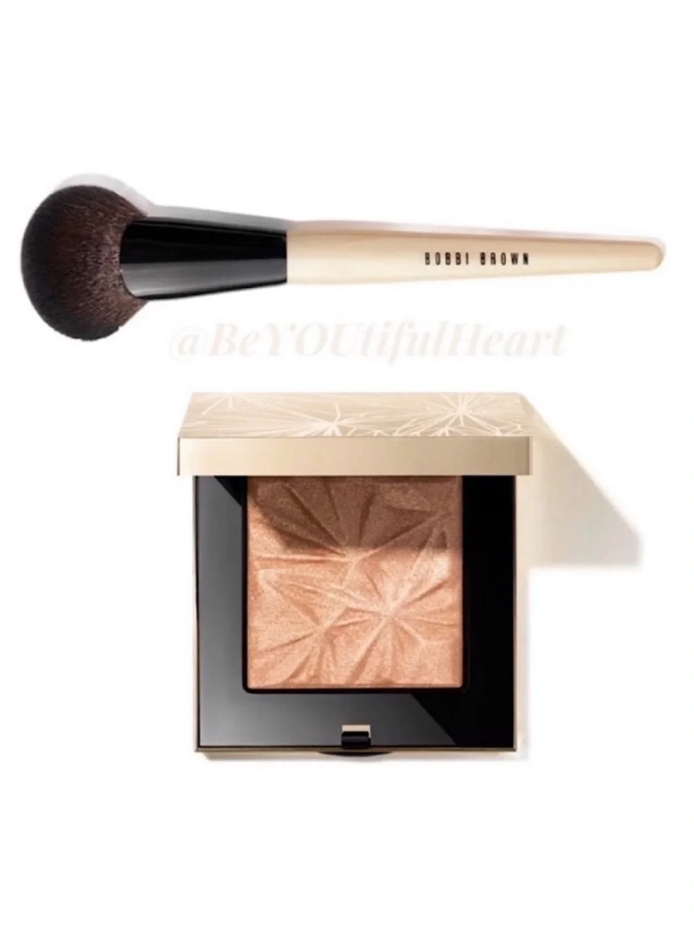 Bobbi Brown Highlight Nights Cheek Set - Luxe Illuminating Powder and Brush